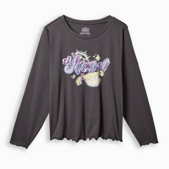 torrid Tops - Torrid Plus Size 1X 14-16 Nickelodeon Rugrats Angelica Lettuce Hem Crop Top